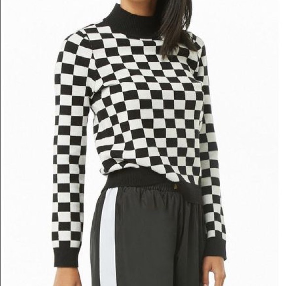 Forever 21 Sweaters - Forever 21 Knit Checkerboard Sweater